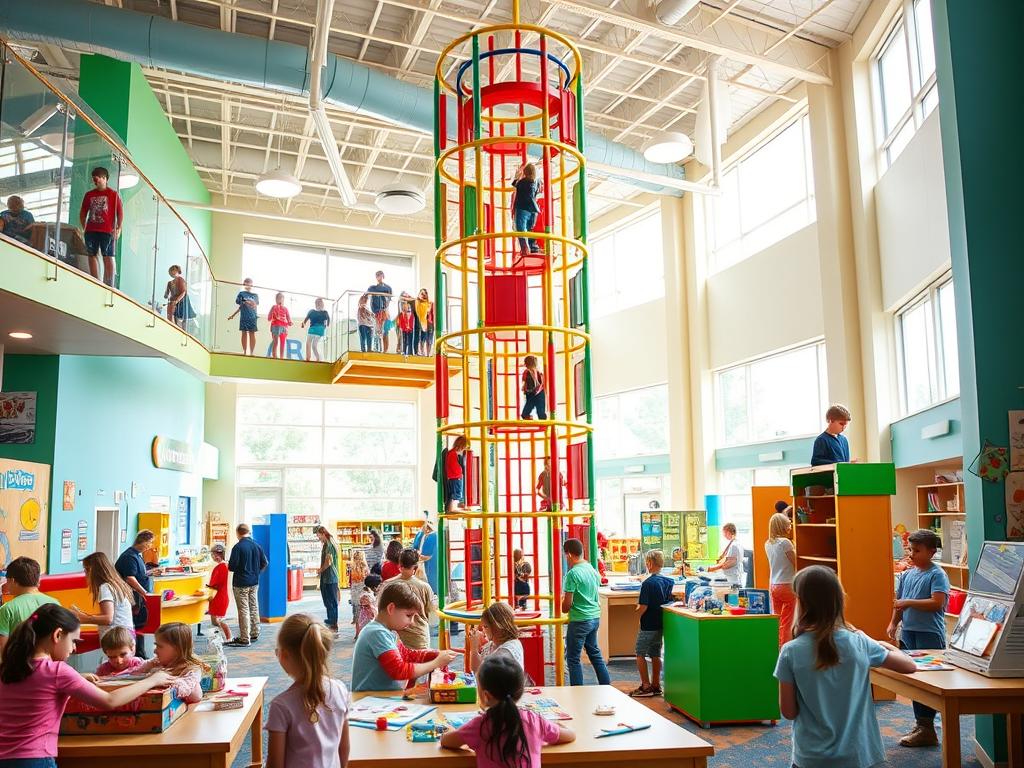 Amazement Square children's museum in Lynchburg Virginia with kids enjoying interactive exhibits Amazement Square children's museum in Lynchburg Virginia with kids enjoying interactive exhibits