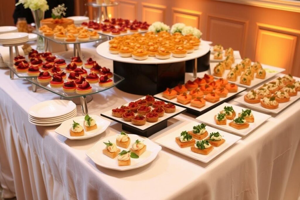 Innovative Catering food display at a Lynchburg Virginia wedding reception