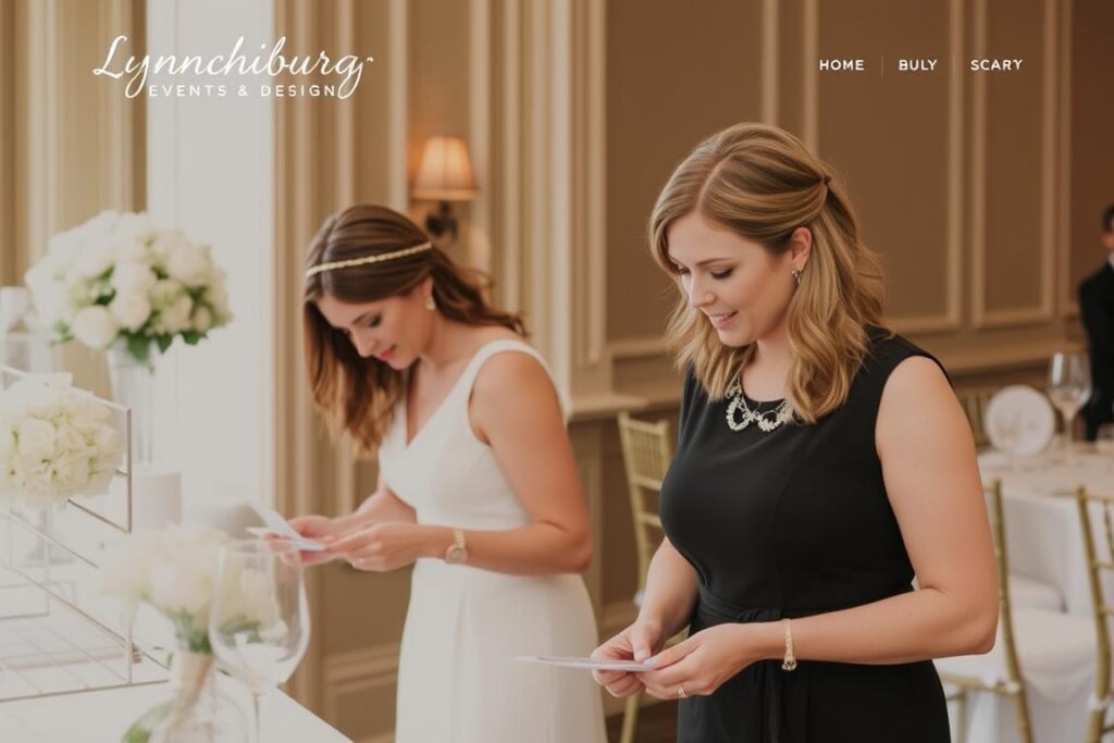 Lynchburg Events & Design team coordinating a wedding in Lynchburg Virginia