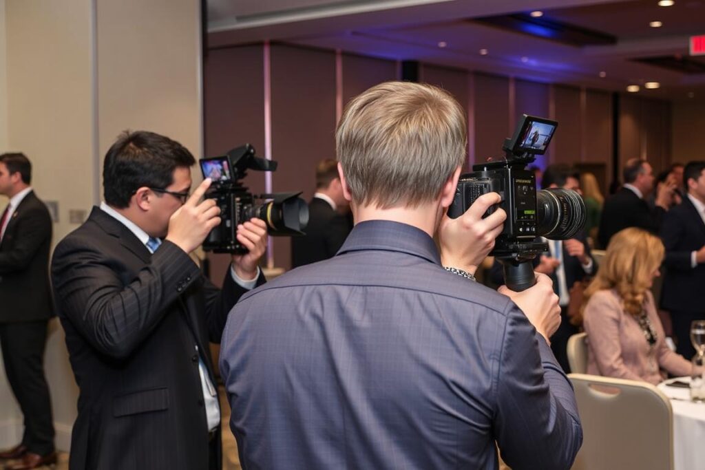 Lynchburg Snapshots team photographing a corporate event in Lynchburg Virginia