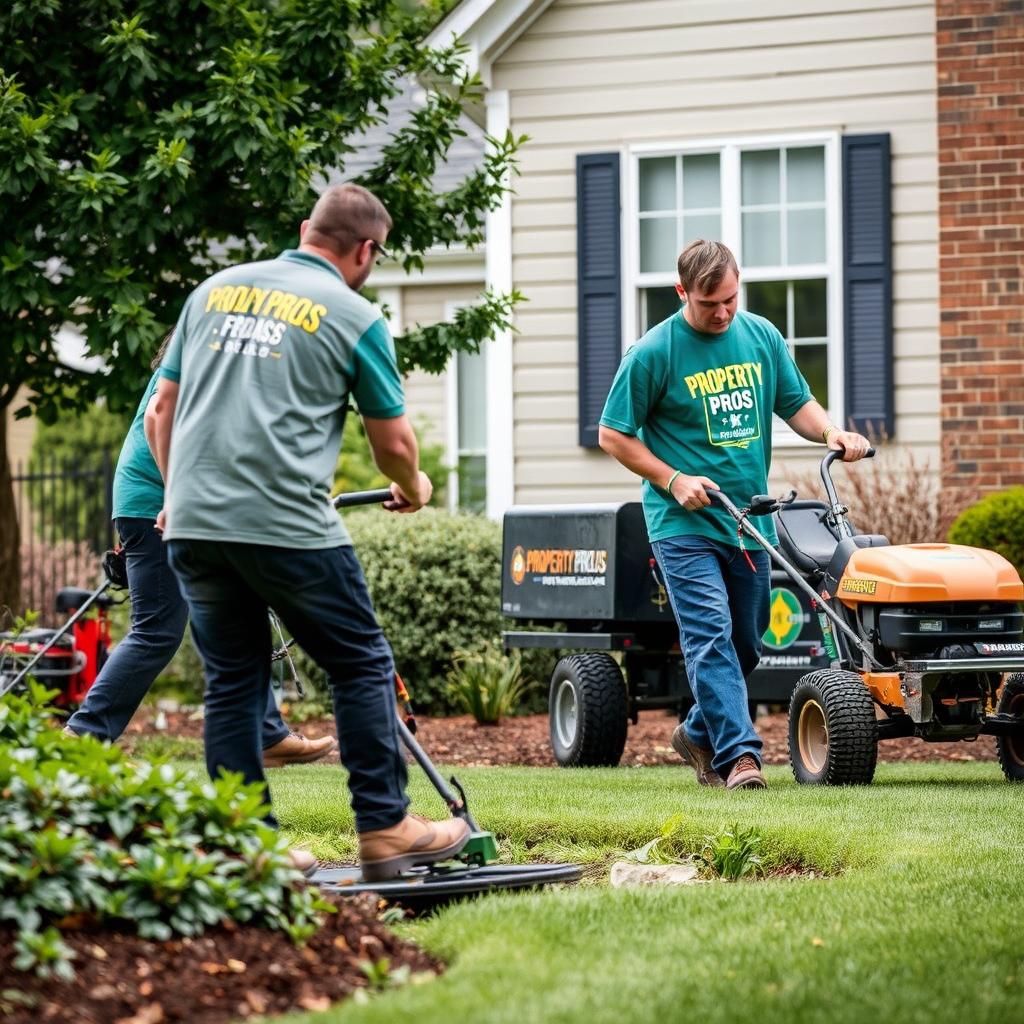Property Pros LLC landscaping team working in Lynchburg, Virginia Property Pros LLC landscaping team working in Lynchburg, Virginia
