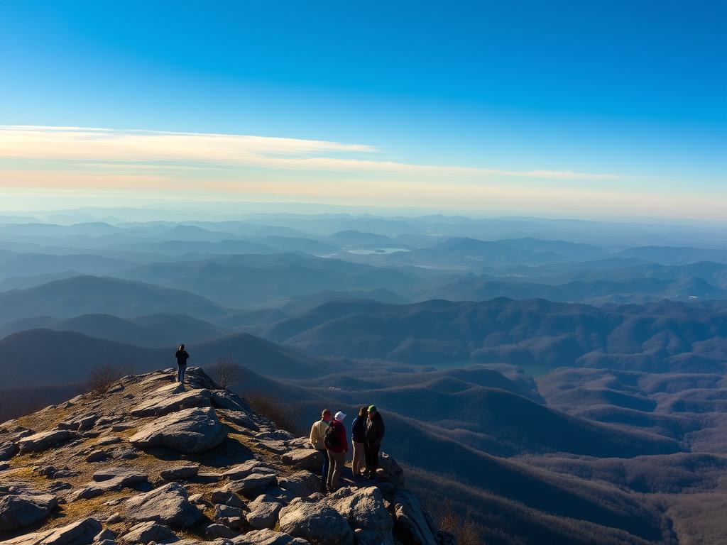 Sharp Top Mountain summit view in Bedford Virginia