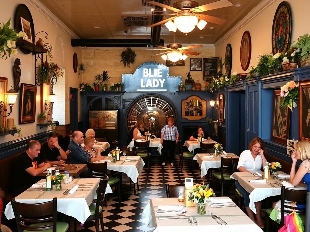 The Blue Lady restaurant in Bedford with unique bank vault dining area The Blue Lady restaurant in Bedford with unique bank vault dining area