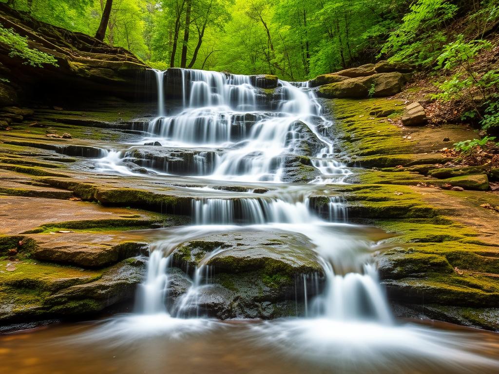 Waterfall on Apple Orchard Falls Trail in Bedford Virginia