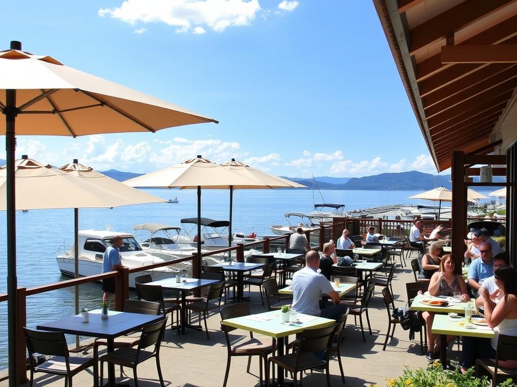 Waterfront dining at Smith Mountain Lake near Bedford Waterfront dining at Smith Mountain Lake near Bedford