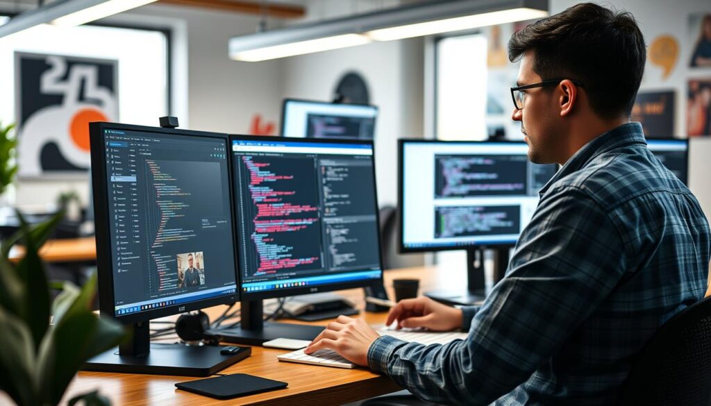 Web designer working on a website for a Lynchburg Virginia business Web designer working on a website for a Lynchburg Virginia business